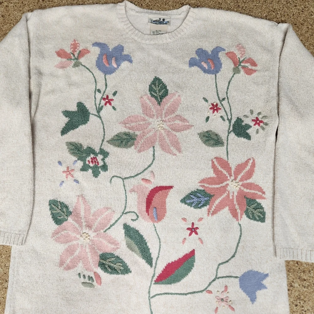 Northern Reflections Floral Sweater Size XL - Picture 3 of 9